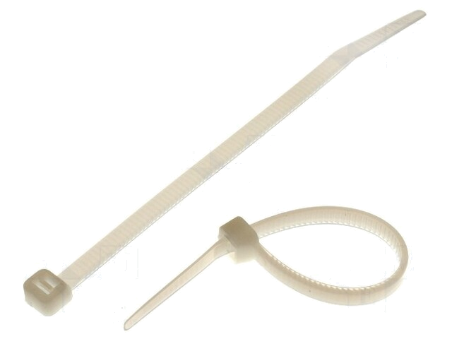 Kabelbinder; L: 120mm; W: 4,8mm; polyamide; 215,5N; natuurlijk Kabelbinder; L: 120mm; W: 4,8mm; polyamide; 215,5N; natuurlijk
